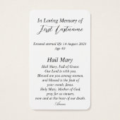 記憶モダン祈りの言葉カードのカトリック (裏面)