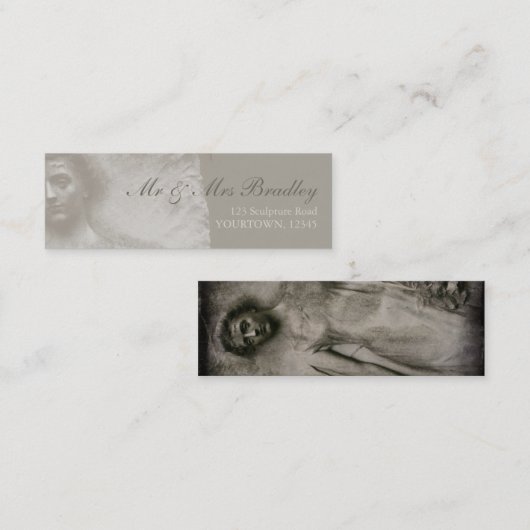 記憶女性および花の名刺 スキニー名刺 (正面/裏面)