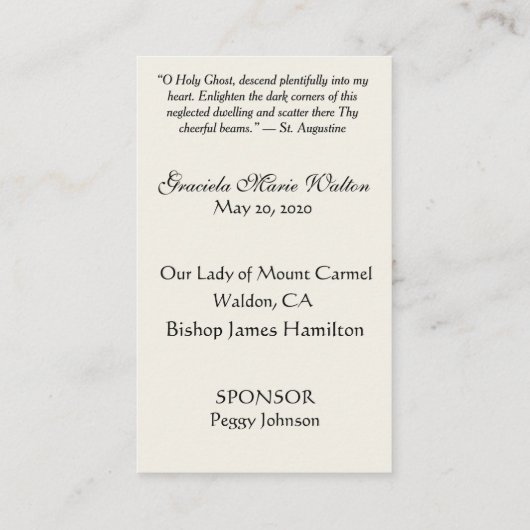 記憶性確認金ゴールドドーブクロスリリーレース 名刺 (裏面)