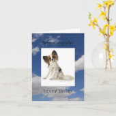 記憶愛好家の故犬パピロン種 カード (黄色い花)