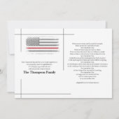 記憶愛葬の消防士の赤旗 サンキューカード (裏面)