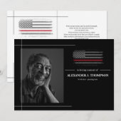 記憶愛葬の消防士の赤旗 サンキューカード (正面/裏面)