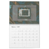 記憶抽象芸術のデジタル芸術のカレンダーの層 カレンダー (2月 2027)