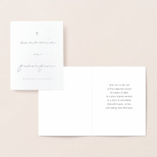 記憶永遠のギリシャの悔やみや弔慰カード 箔カード