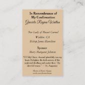 記憶神聖な家族の確認の神聖なカード --- 名刺 (裏面)