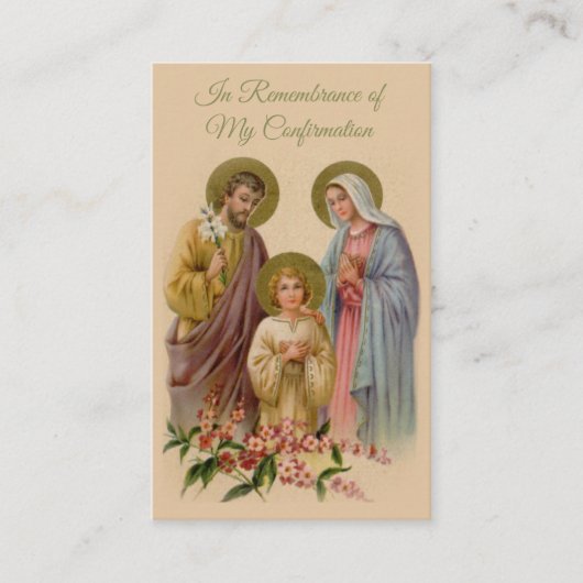 記憶神聖な家族の確認の神聖なカード --- 名刺 (正面)