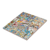 記憶。 公園Güell。 素晴らしいモザイク。 部1. タイル (側面)