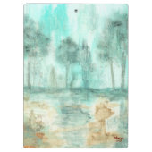 記憶、抽象的な景色の木の芸術の絵画 クリップボード (裏面)