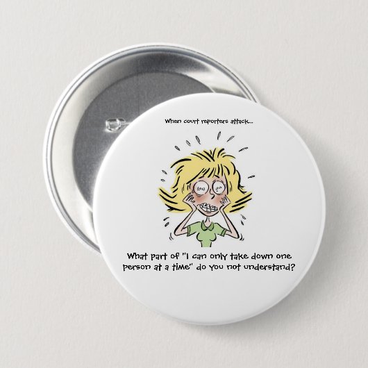 記者おもしろいが攻撃したとき 缶バッジ (正面&裏面)