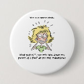 記者おもしろいが攻撃したとき 缶バッジ (正面)