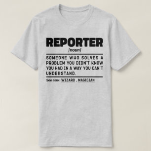 記者の名詞レポートのプレス通信クール Tシャツ
