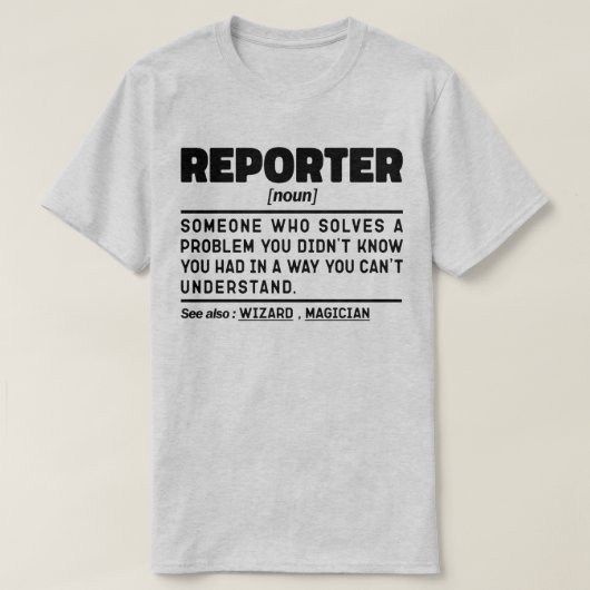 記者の名詞レポートのプレス通信クール Tシャツ (デザイン正面)