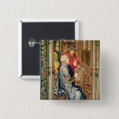 記述を書いている筆記者 缶バッジ (正面&裏面)