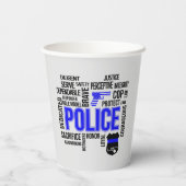 記述的な言葉を持つ警察パーティーカップ 紙コップ (裏面)