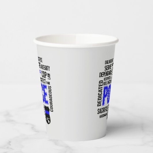 記述的な言葉を持つ警察パーティーカップ 紙コップ (左)