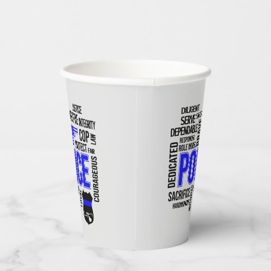 記述的な言葉を持つ警察パーティーカップ 紙コップ (右)