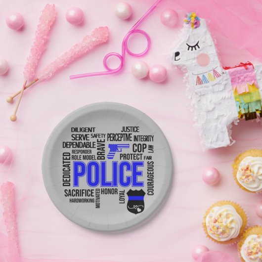 記述語を持つ警察のパーティープレート ペーパープレート (パーティー)