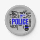 記述語を持つ警察のパーティープレート ペーパープレート (正面)