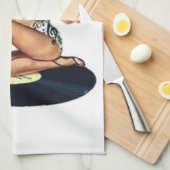 記録に坐っている女の子の上のPin キッチンタオル (四つ折り)