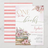 記録に残る1冊 ピンクブック ファーストバースデー 招待状 (正面/裏面)