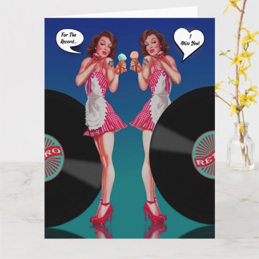 記録のために私は恋しく思レトロ カード (黄色い花)