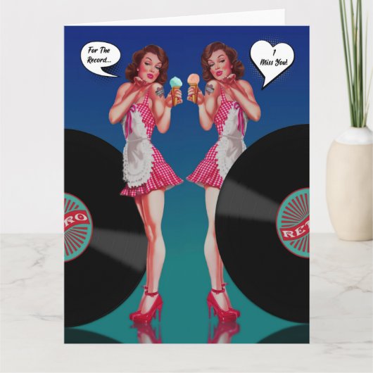 記録のために私は恋しく思レトロ カード (正面)