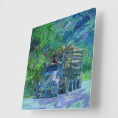 記録のトラックの製材索引力の柱時計 スクエア壁時計 (傾斜)