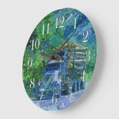 記録のトラックの製材索引力の柱時計 ラージ壁時計 (傾斜)