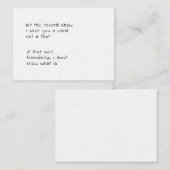 記録を見せれば私はカードを送ったスナーキー・バット ノートカード (正面/裏面)