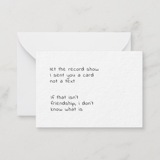 記録を見せれば私はカードを送ったスナーキー・バット ノートカード (正面)