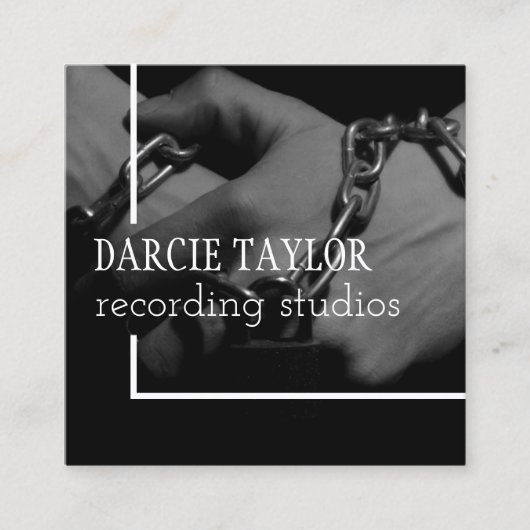 記録的なアルバムカバーデザインテーマあなた自身の音楽 スクエア名刺 (正面)