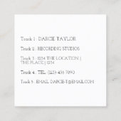 記録的なアルバムカバーデザインテーマあなた自身の音楽 スクエア名刺 (裏面)