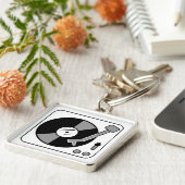 記録的なターンテーブル キーホルダー (側面)