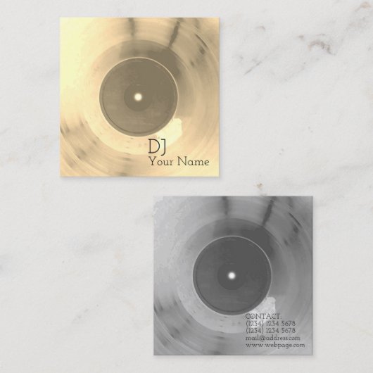 記録的なプレートの金ゴールドの輝やきのラベルの一見 スクエア名刺 (正面/裏面)