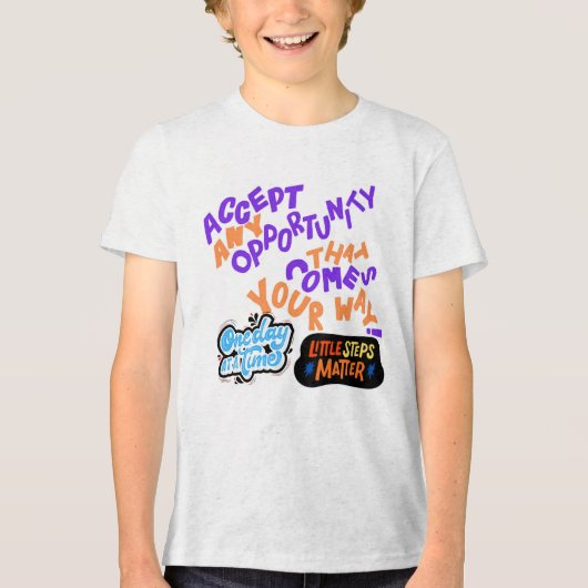 訪れるチャンスはすべて受け入れる トライブレンドTシャツ (正面)