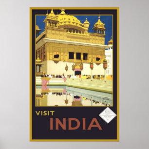 訪問のインドのヴィンテージ旅行 ポスター