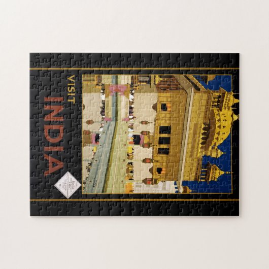 訪問のインド旅行ポスター ジグソーパズル (横)