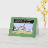 訪問のエイリアンのおもしろいな喜劇的な漫画のバースデー・カード カード (黄色い花)