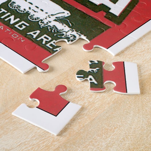 訪問のオクラホマのヴィンテージ旅行ポスターアートワーク ジグソーパズル (側面)