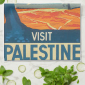 訪問のパレスチナのヴィンテージ旅行ポスター キッチンタオル (折り畳み)