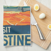 訪問のパレスチナのヴィンテージ旅行ポスター キッチンタオル (四つ折り)