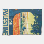 訪問のパレスチナのヴィンテージ旅行ポスター キッチンタオル (横)