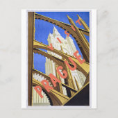 訪問のプラハのヴィンテージ旅行ポスター芸術 ポストカード (正面)