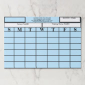 訪問ナース患者カレンダー青 ペーパーパッド (正面)