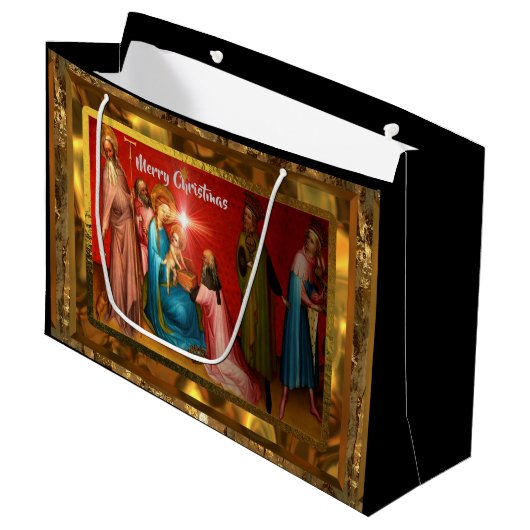 訪問ベビーイエスクリスマス ラージペーパーバッグ (正面アングル)