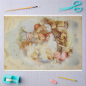 訪問ベビーイエズスクリスマス天使と子供 薄葉紙 (クラフト)