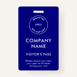 訪問者が会社名ロゴブルーをパス バッジ