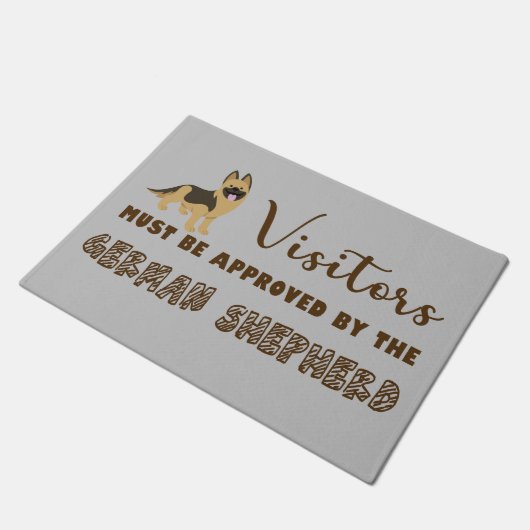 訪問者はドイツの羊飼いに承認されなければならない ドアマット (アングル)