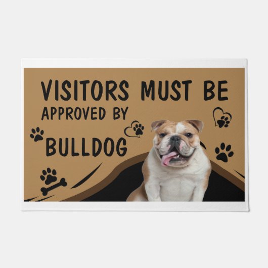 訪問者はSpringer Buldogによって承認されなければならない ドアマット (正面)