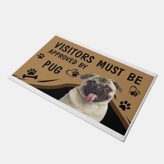 訪問者はSpringer Pugによって承認されなければならない ドアマット (アングル)